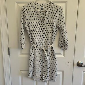 Old Navy Women Blue & White polka dot dress 3/4 Sleeves SZ XS